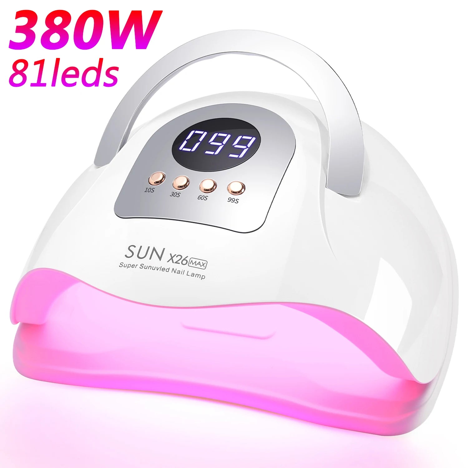 UV/LED лампа за нокти SUN X26 MAX – 380W, 81 LED диода