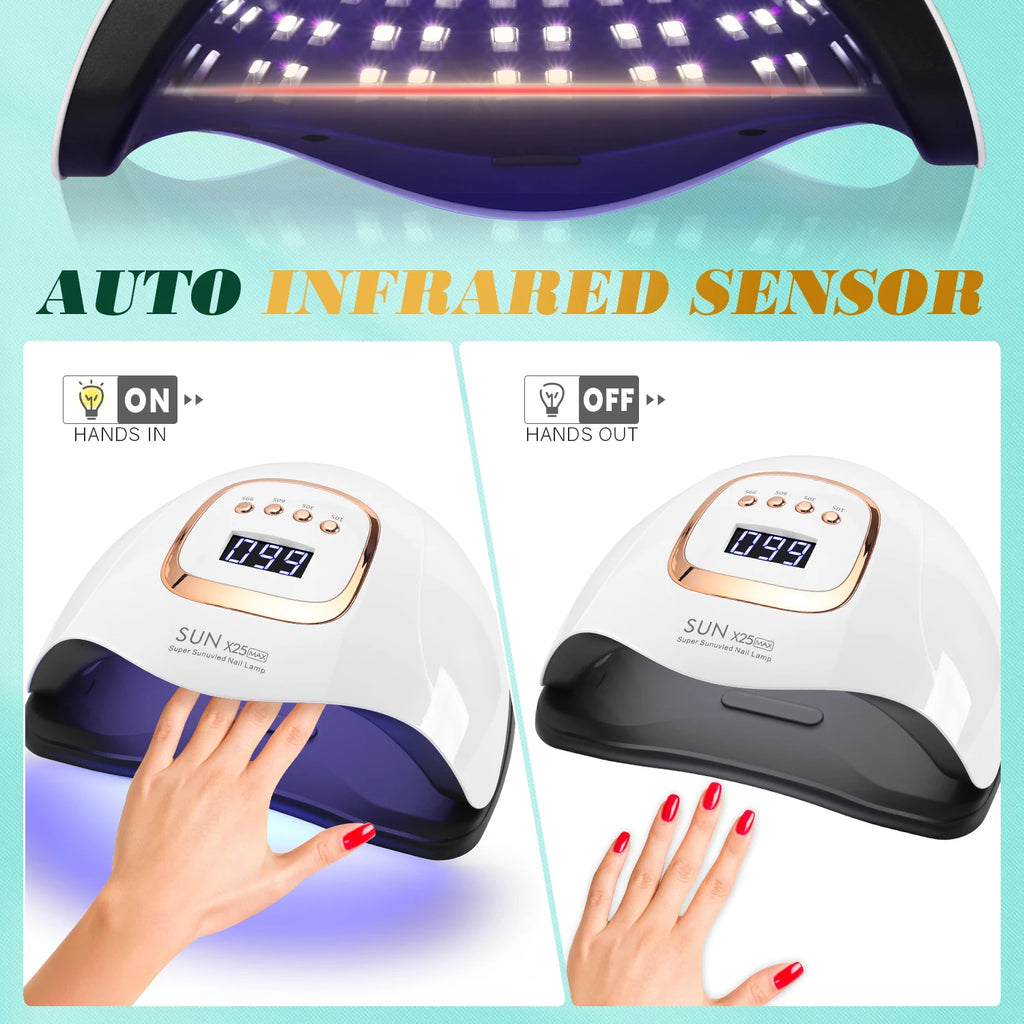 Професионална UV лампа за нокти 380W с 81 LED – LCD дисплей