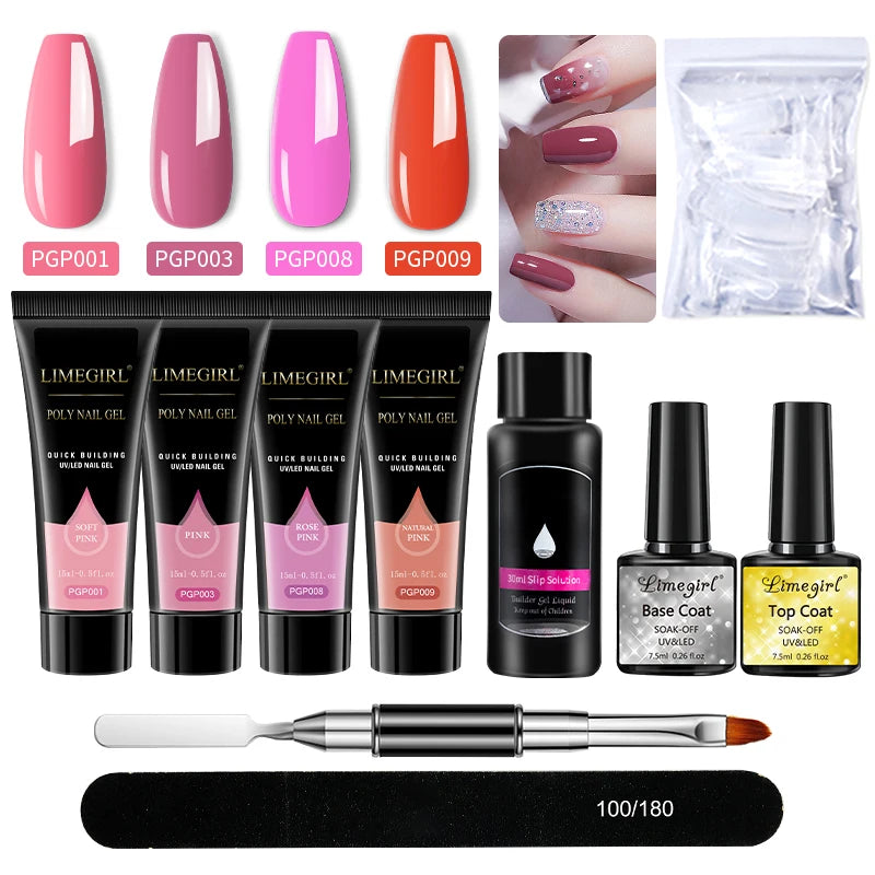 Комплект за удължаване на нокти Limegirl Poly Nail Gel