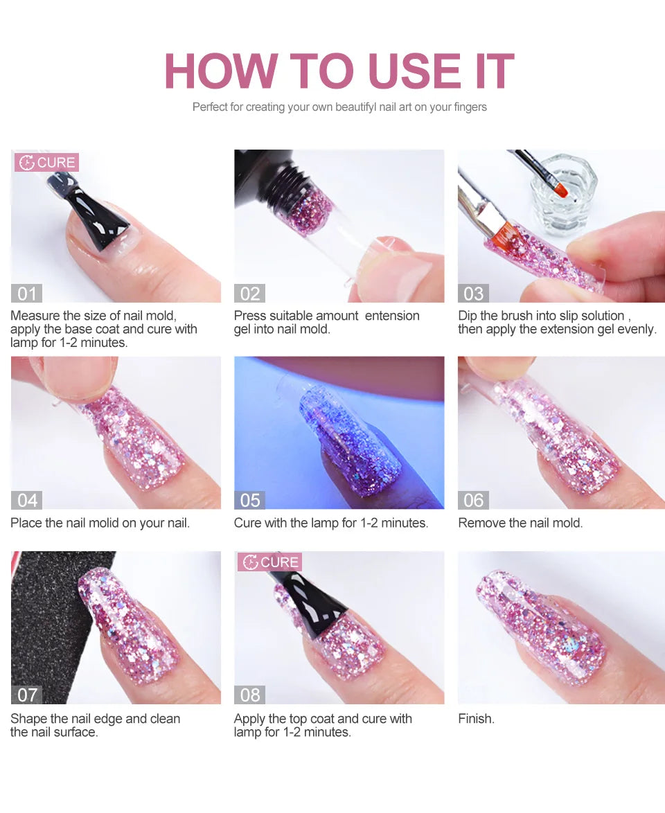 Комплект за удължаване на нокти Limegirl Poly Nail Gel