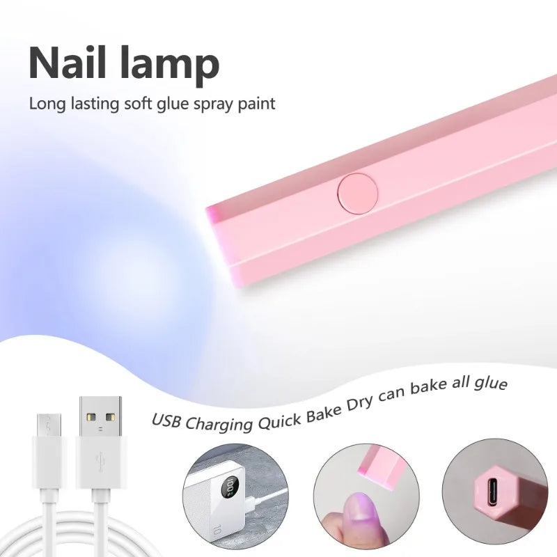 Преносима мини лампа за нокти – LED/UV сушилник с USB