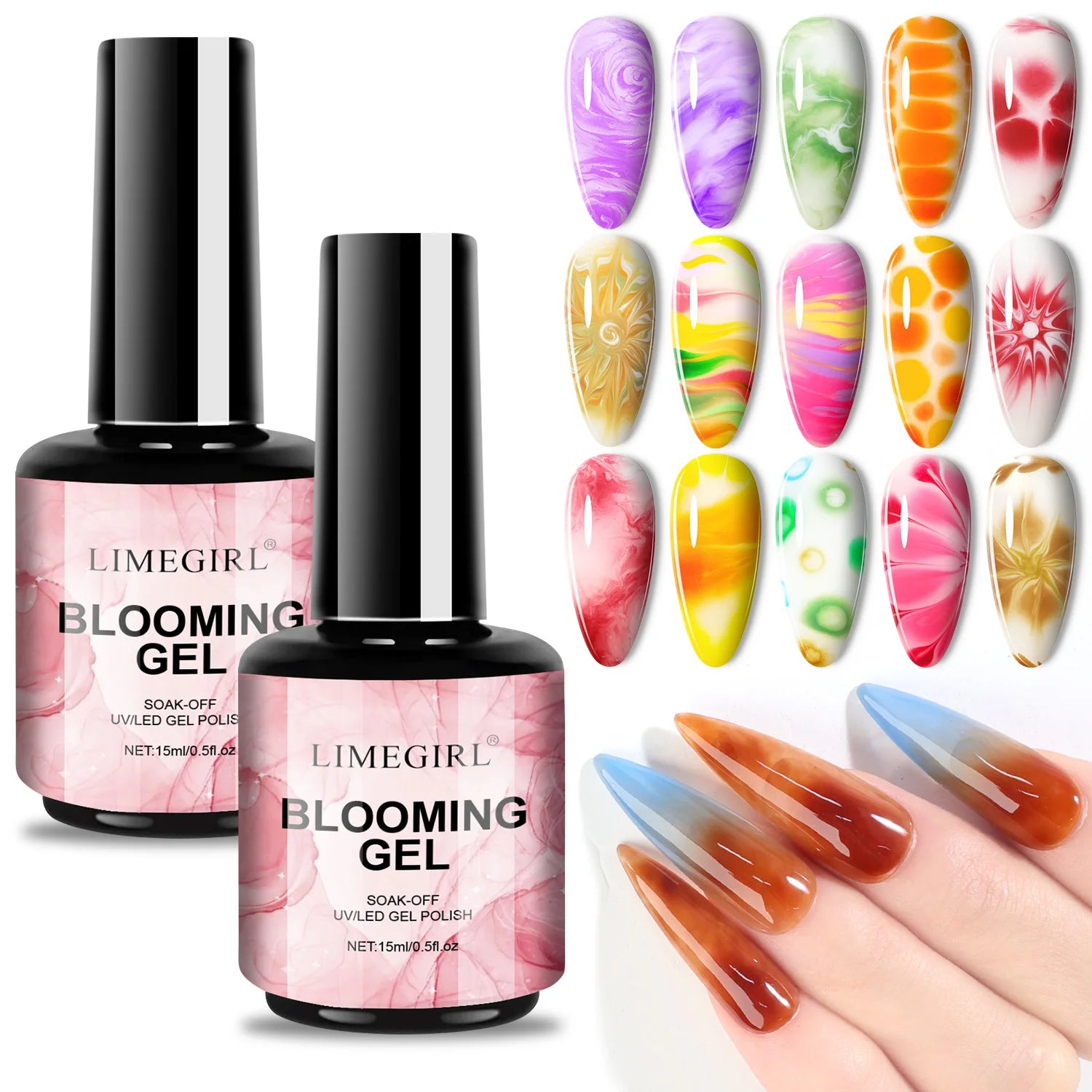 LIMEGIRL Blooming Gel 15ml – прозрачен гел лак за цветя