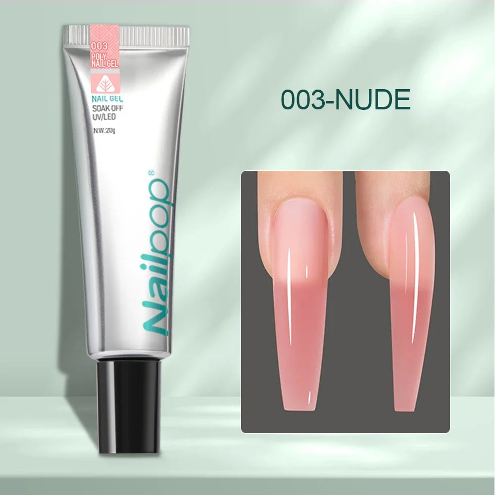 Комплект NAILPOP за полимерни удължения на нокти – 6 цвята, база и топ лак