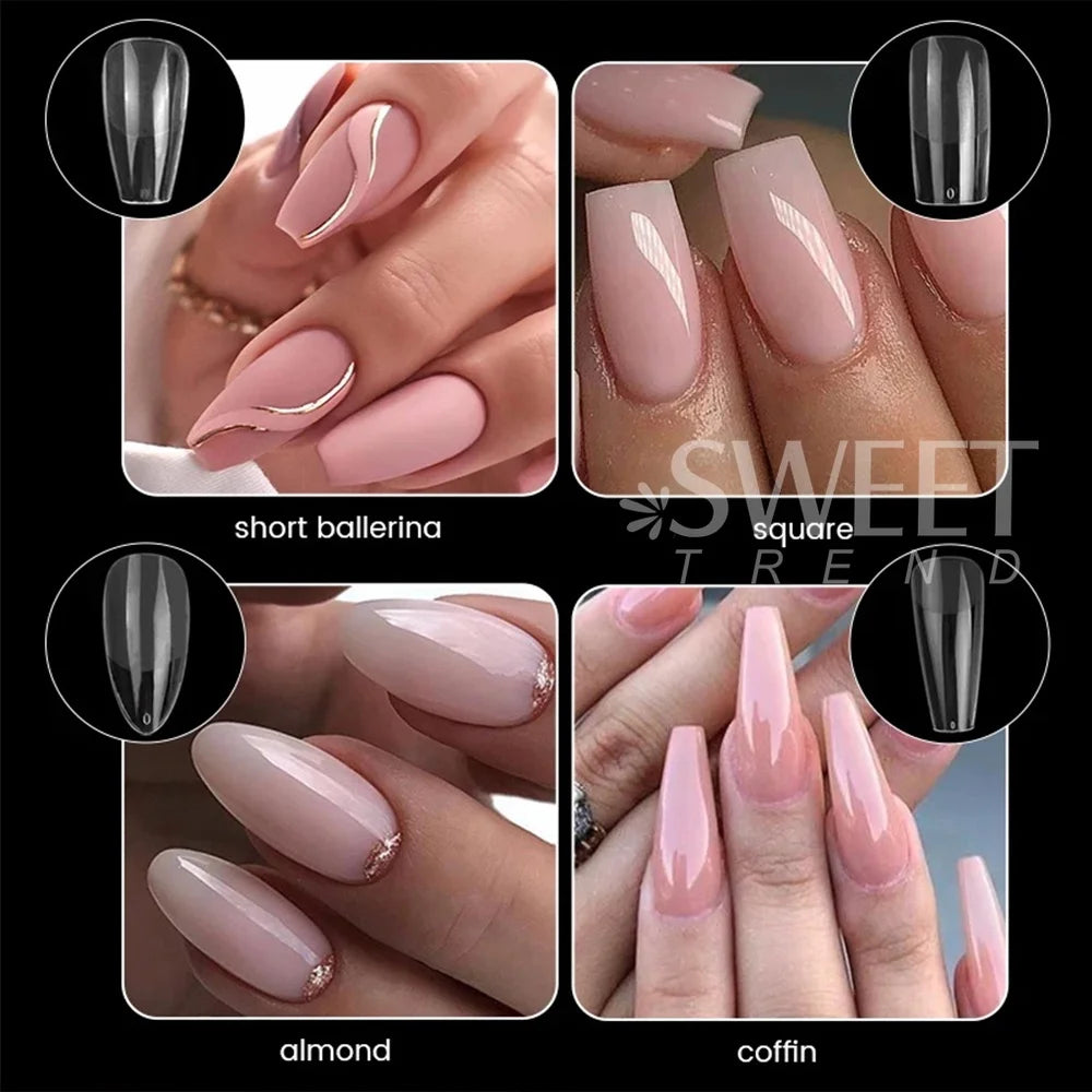 Комплект от 550 броя Soft Gel типси – матови, пълен капак