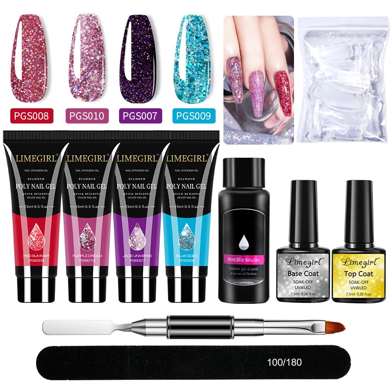 Комплект за удължаване на нокти Limegirl Poly Nail Gel