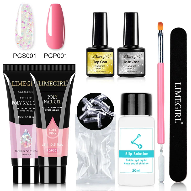 Комплект за удължаване на нокти Limegirl Poly Nail Gel