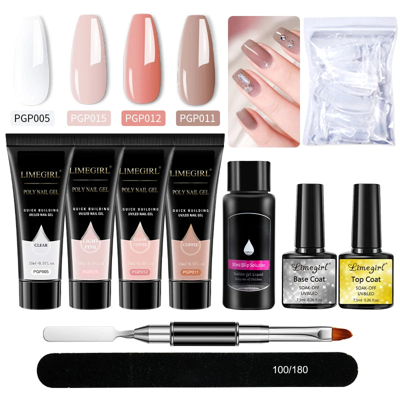Комплект за удължаване на нокти Limegirl Poly Nail Gel