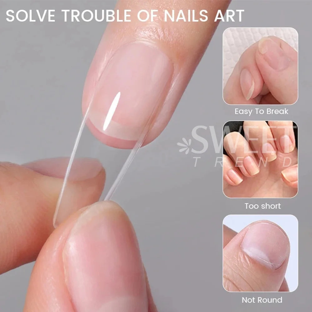 Комплект от 550 броя Soft Gel типси – матови, пълен капак
