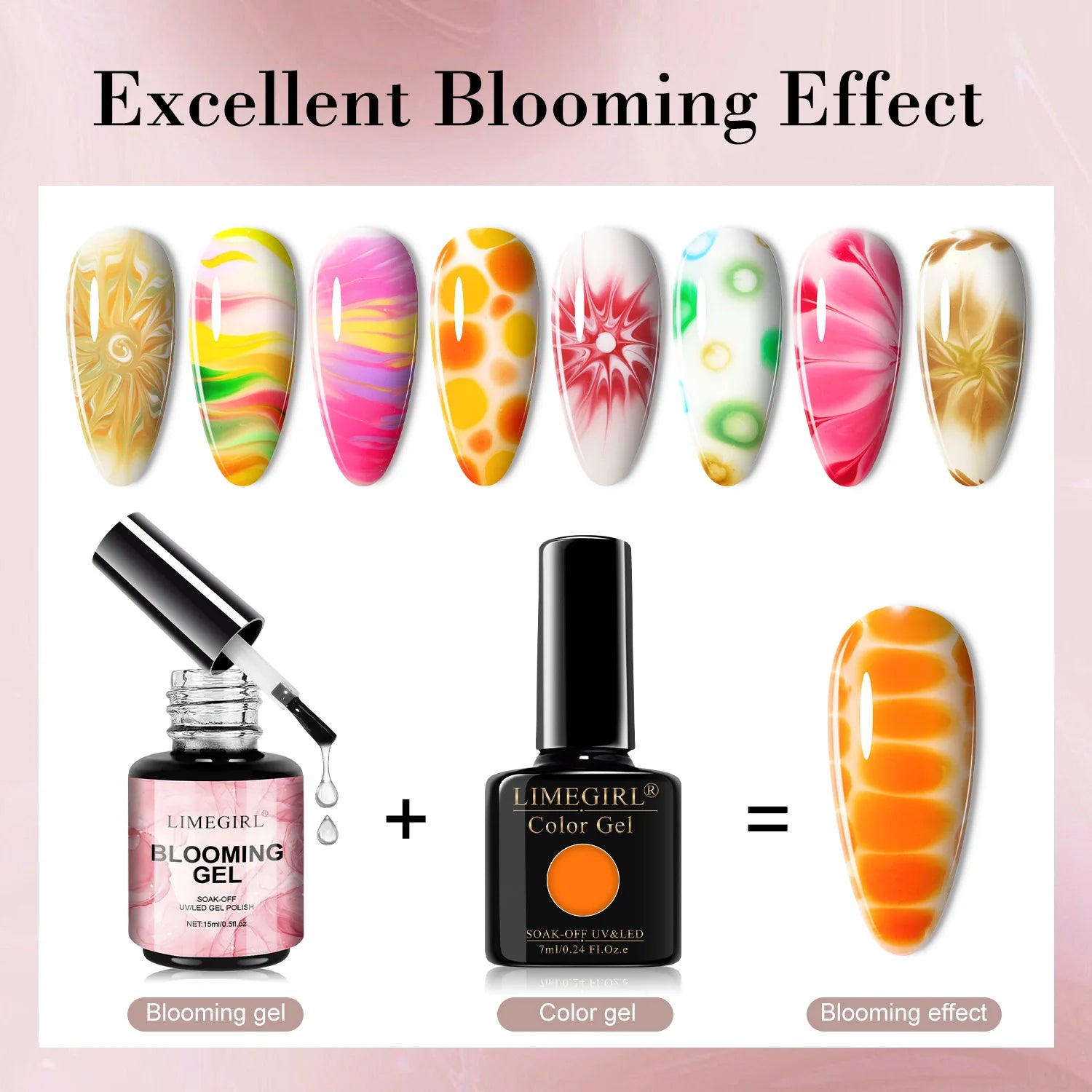 LIMEGIRL Blooming Gel 15ml – прозрачен гел лак за цветя