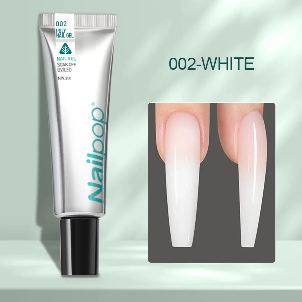 Комплект NAILPOP за полимерни удължения на нокти – 6 цвята, база и топ лак