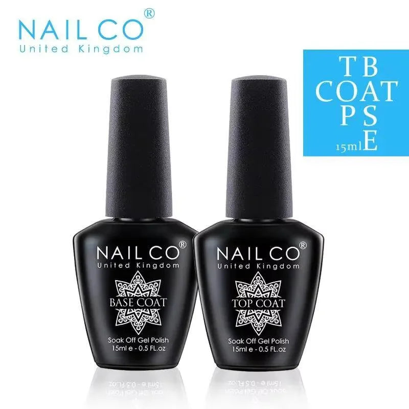 Комплект за гел лак NAILCO – 15 мл база, топ лак, праймер и гел за премахване