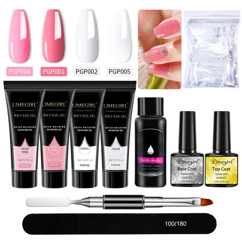 Комплект за удължаване на нокти Limegirl Poly Nail Gel