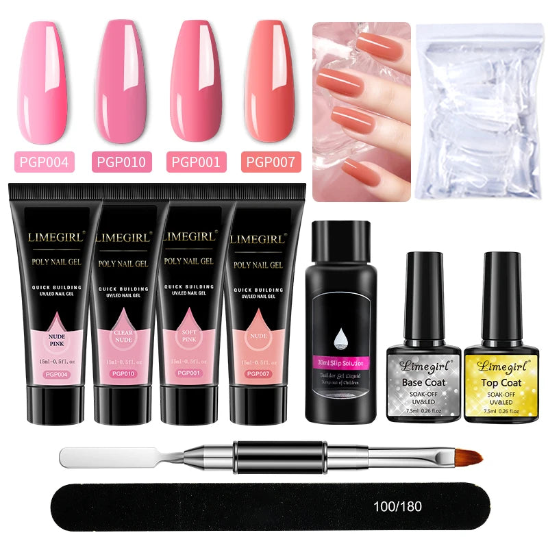 Комплект за удължаване на нокти Limegirl Poly Nail Gel