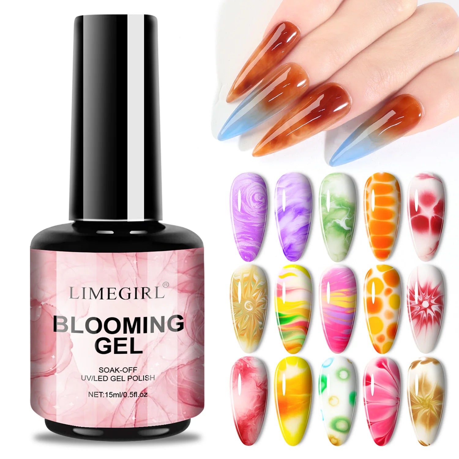 LIMEGIRL Blooming Gel 15ml – прозрачен гел лак за цветя