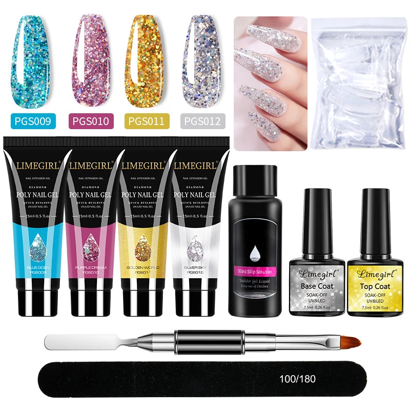 Комплект за удължаване на нокти Limegirl Poly Nail Gel