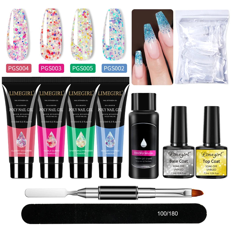 Комплект за удължаване на нокти Limegirl Poly Nail Gel