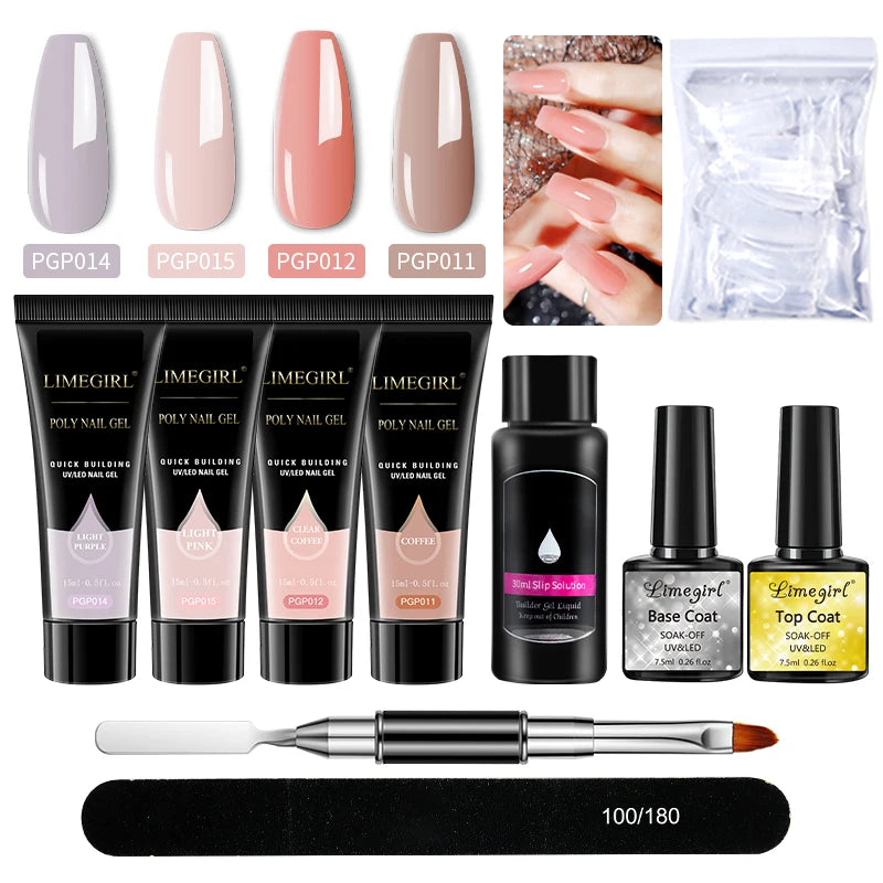 Комплект за удължаване на нокти Limegirl Poly Nail Gel